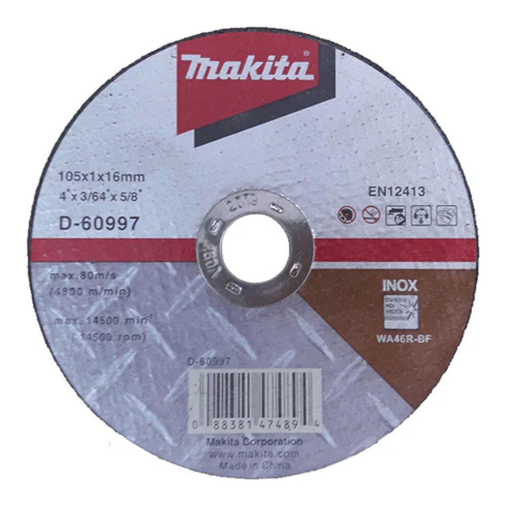 Makita D-60997 Cut Off Wheel Inox Stainless Steel 4 Makita D-60997 Cut Off Wheel Inox Stainless Steel 4